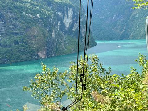 Scenic lake surrounded by high cliffs.
