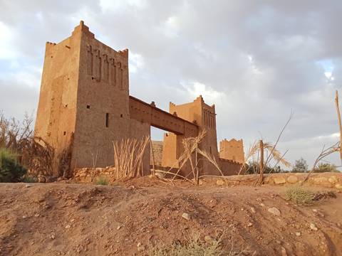 Ancient architectural structure built with clay bricks.