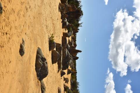       Unique rock formations in a desert.
  