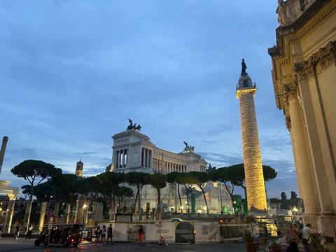       View of a historic monument with column.
  