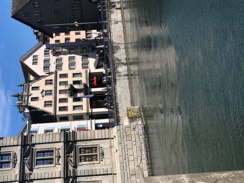 Historical buildings along the river.