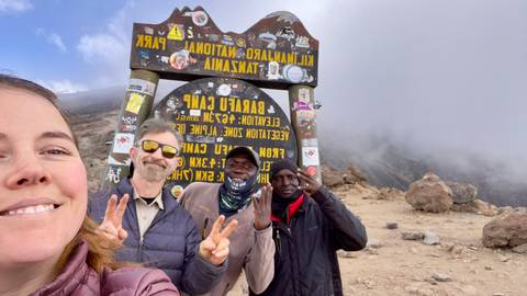 Group of hikers at Barranco Camp.
