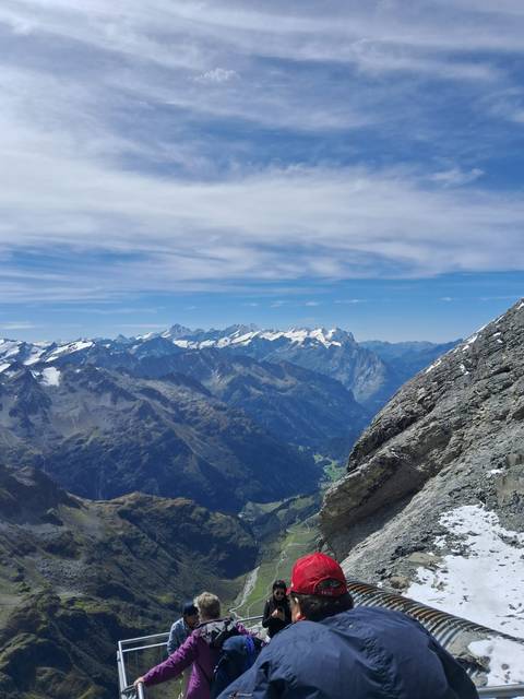 Snowy peaks with clear blue skies