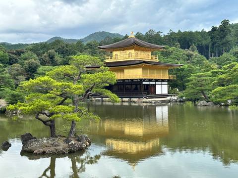 Golden Pavilion reflecting in a serene pond.