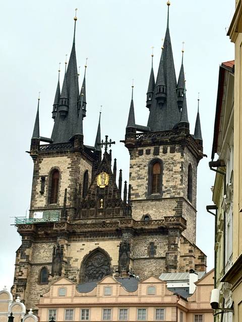Close-up of the Church of our Lady before Týn, Prague.