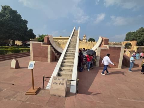 People visiting the Jantar Mantar observatory.