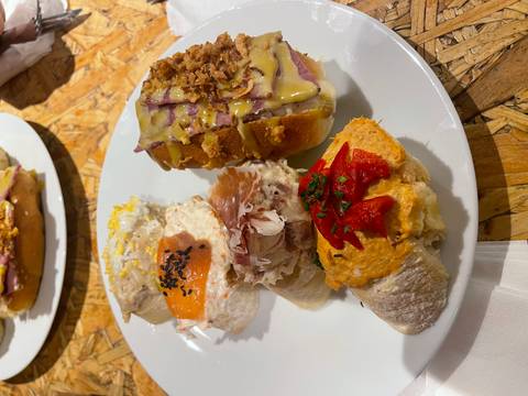 Gourmet tapas on a plate.