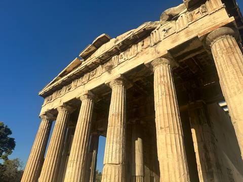       Ancient Greek temple with tall columns
  