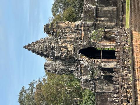 Ornate ancient temple entrance with stone carvings