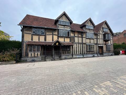 Old timber-framed house, likely Shakespeare's Birthplace.