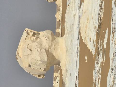 Unique rock formation in a desert landscape