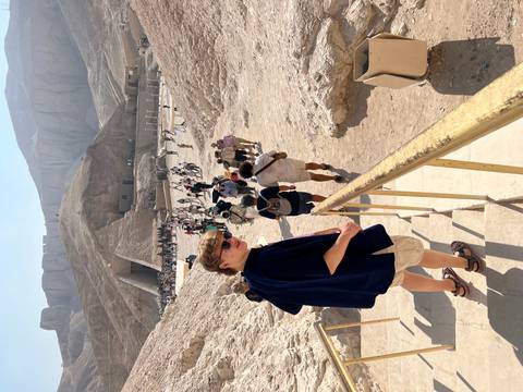 Tourists walking in the Valley of the Kings.