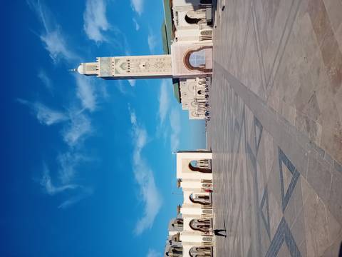 Hassan II Mosque exterior view.