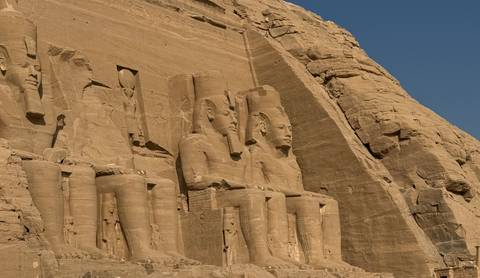 Great Temple of Abu Simbel with colossal statues.