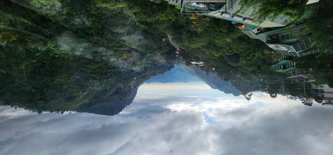 Scenic mountain landscape with a winding road