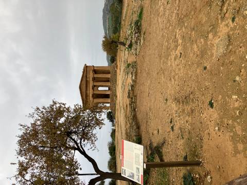 Isolated temple structure with columns on a hilltop.