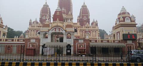 Temple with multiple domes and detailed carvings.