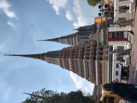 Ornate temple spires with colorful details.