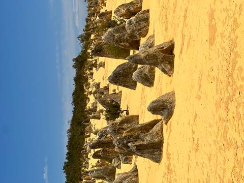 Desert landscape with unique rock formations.
