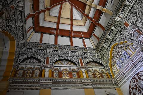 Intricately detailed interior of a historical building.