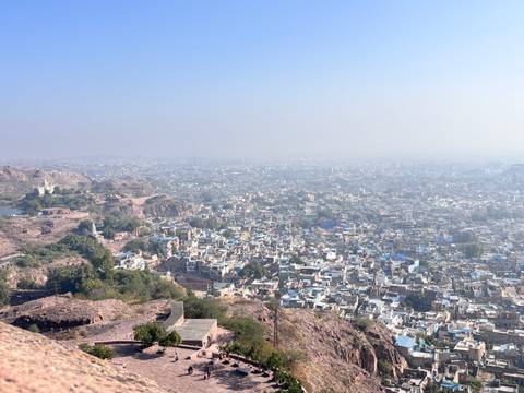Panoramic view of cityscape with buildings stretching into the distance.