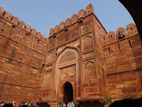 Architectural detail of Agra Fort.