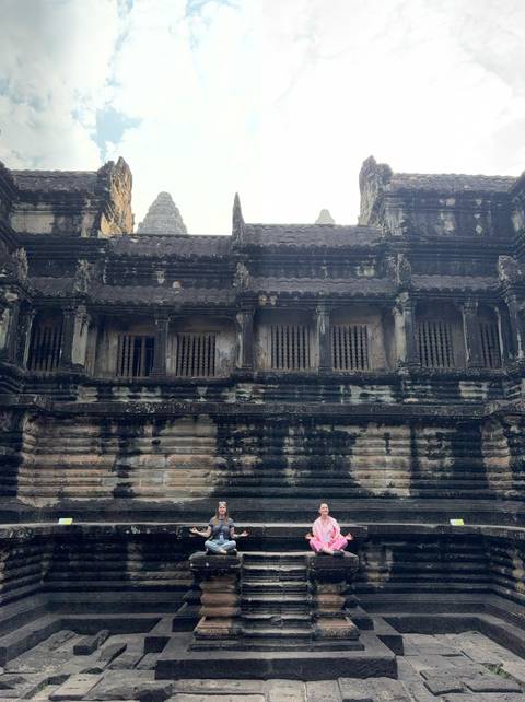 The exterior of a historic stone temple.
