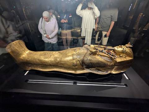 Golden sarcophagus of King Tutankhamun.