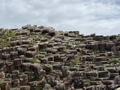       Close-up of distinctive hexagonal basalt columns at Giant's Causeway
  