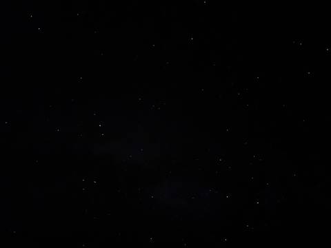       Night sky filled with scattered stars over a pitch-black desert scene.
  