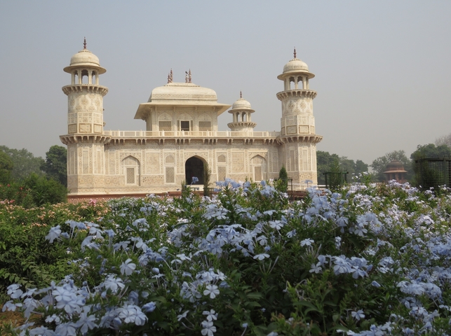       Itmad-ud-Daula's Tomb with gardens in front.
  