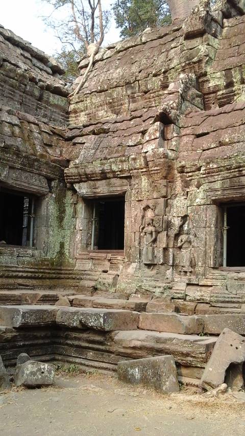      Ancient temple ruins with intricate stone carvings.
  