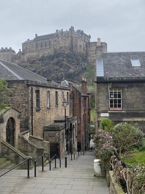       Old town with historic buildings.
  