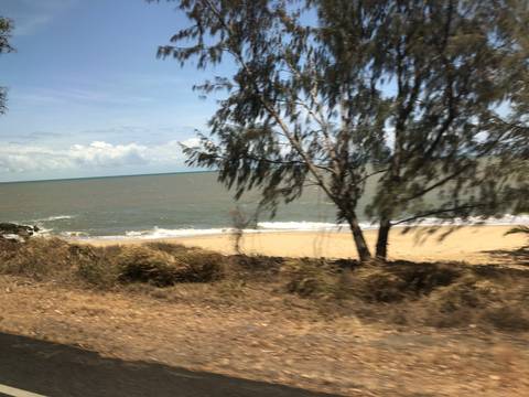       Sandy beach with ocean waves
  