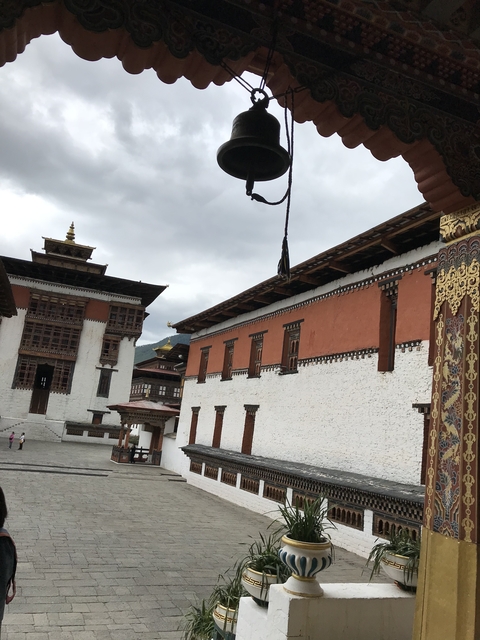 Traditional Bhutanese architecture with intricate designs.