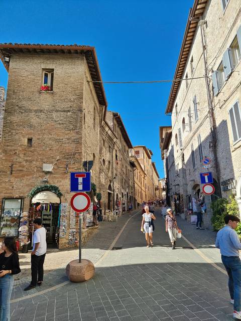 Pedestrian street in a historic town.