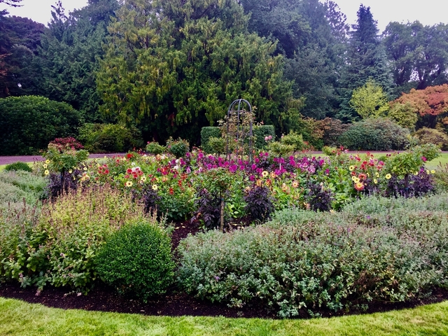       Colorful flower garden in a park.
  