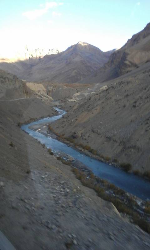 River winding through a barren mountainous landscape.