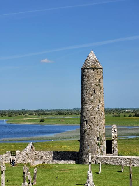 Round tower at Clonmacnoise.