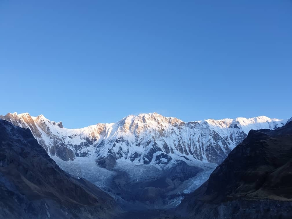 Stunning view of the Annapurna mountain range.
