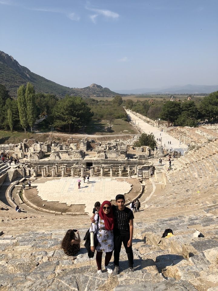 Ancient ruins with a view of surrounding landscape.