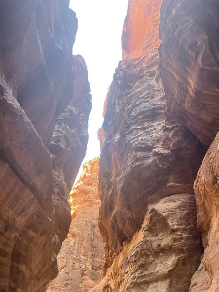 View of a canyon with rock formations.