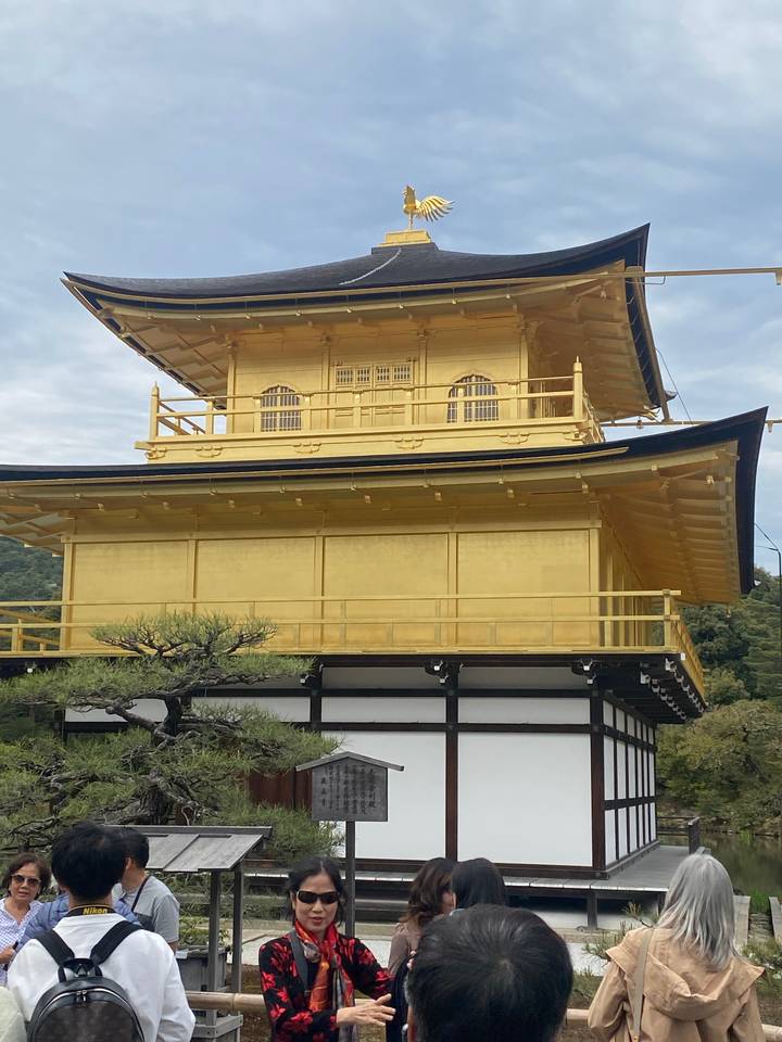 People in front of the Golden Pavilion.