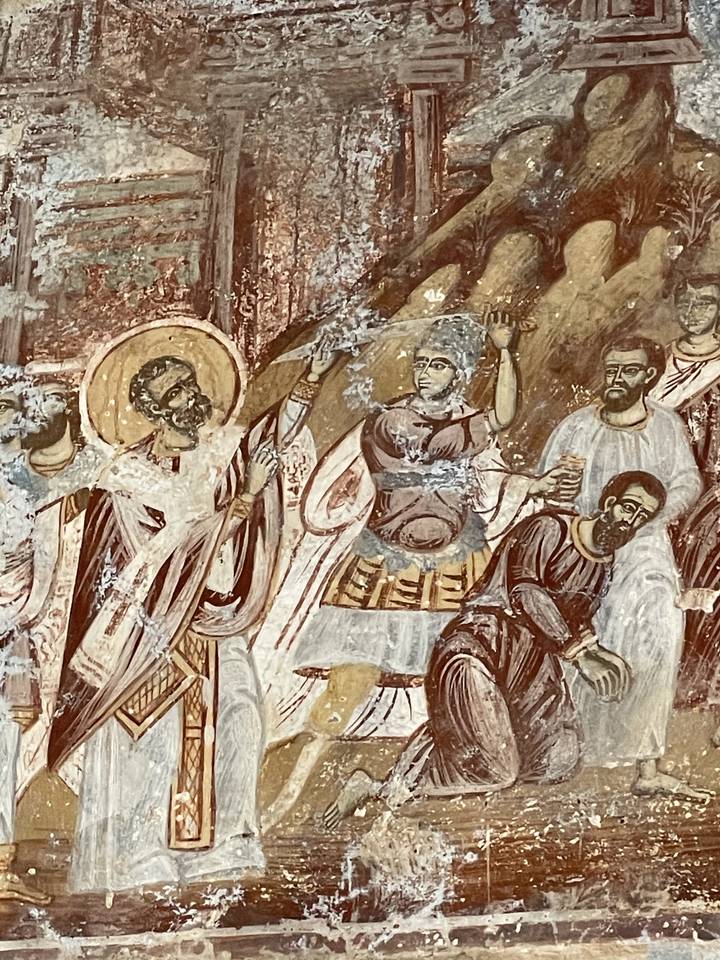 Fresco painting with religious figures