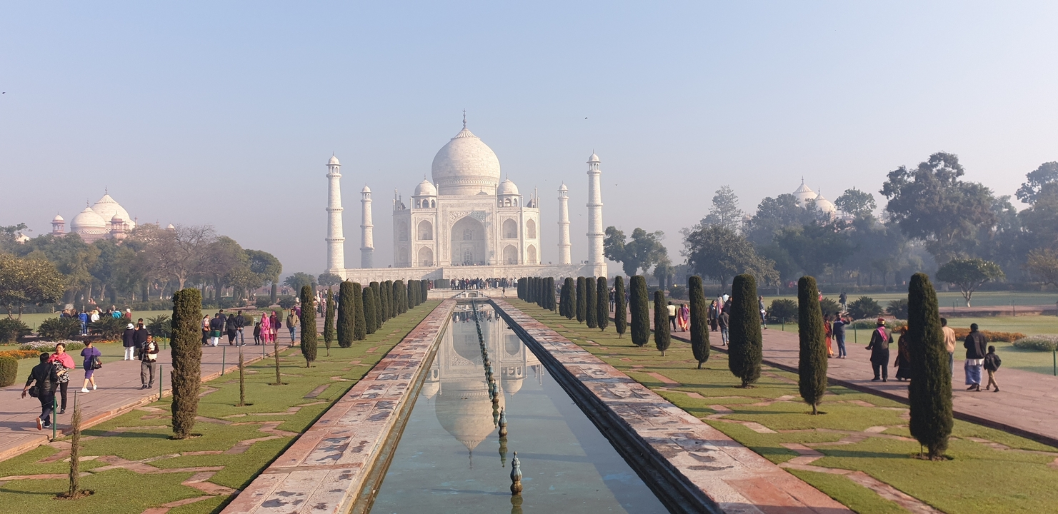 The Taj Mahal with reflecting pool