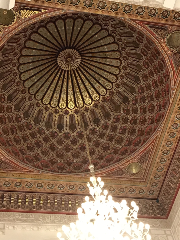 Decoration details of a traditional Moroccan ceiling.