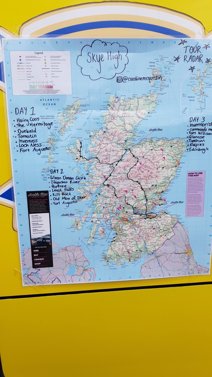 Illustrated map with travel routes highlighted.