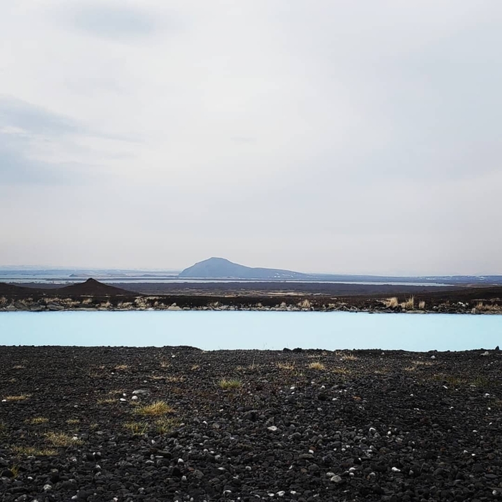 Landscape with a volcanic mountain in Iceland.