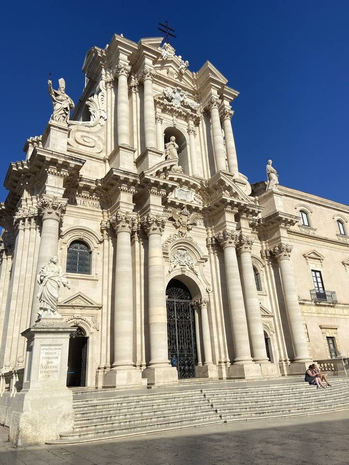 Close-up of a detailed facade on a historic building.