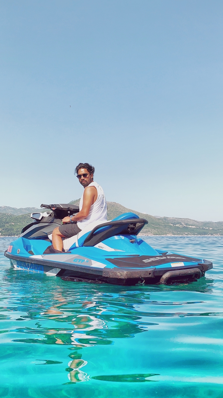 Person on a jet ski on the sea